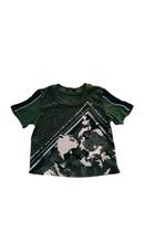 Blusa Acostamento Estampa Floral Verde Tomilho