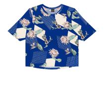 Blusa Adulto Floral Feminina Rovitex Azul