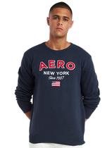 Blusa Aeropostale Masculina Tricot Aero Patch US Flag Azul Marinho