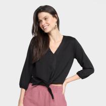 Blusa Aisthy Decote V Manga 3/4 Feminina - Aishty