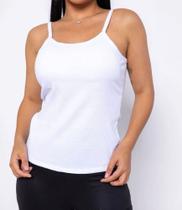 blusa alça fina canelado com bojo feminino confortável