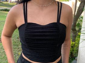 Blusa alça regata lurex preta Blusa alça regata lurex preta