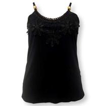 Blusa Alça Renda No Decote Malha Viscolycra