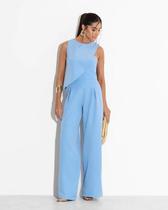 Blusa Alcione Em Alfaiataria Azul