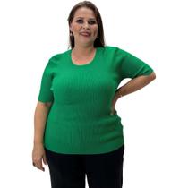 Blusa Alpelo de Lã Plus Size Manga Curta Feminina