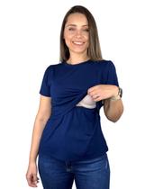 Blusa Amamentação Diversas Cores Premium T-shirt Gestante Amamentar Manga Curta - Conch