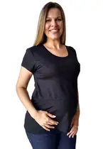 Blusa amamentação gestante abertura sobreposta