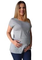 Blusa amamentação gestante abertura sobreposta Blusa amamentação gestante abertura sobreposta