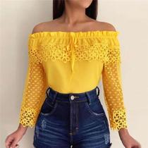 Blusa amarela feminina Blusa amarela feminina