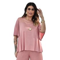 Blusa Ampla Com Mangas Godê Malha Tricot Plus Size 42 ao 52