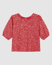 Blusa Ampla Feminina Estampada Em Algodão