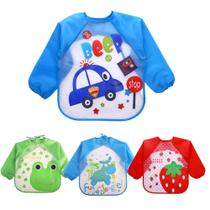 Blusa artística infantil impermeável EchoDone de 1 a 4 anos, pacote com 4