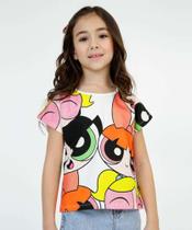 Blusa as meninas super poderosas infantil branca, tamanho P