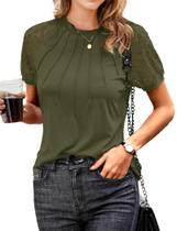 Blusa AURUZA para mujer, casual de negocios, manga corta, talla XL