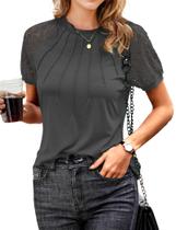 Blusa AURUZA para Mujer de Manga Corta Casual de Negocios