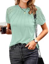 Blusa AURUZA Work para mulheres, casual de negócios, manga curta