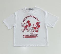 Blusa Authoria Feminina Branca Estampada Mickey Minnie Disney Estilo Casual Conforto Moda Jovem Fashion Look Blusa Authoria Feminina Branca Estampada Mickey Minnie Disney Estilo Casual Conforto Moda Jovem Fashion Look