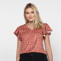 Blusa Ayaka Decote V Botões Babados Feminina