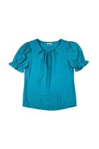 Blusa Azul Feminina Capim Rosa - Confeccionada em Viscose e Poliamida