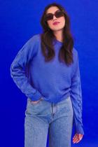 Blusa Azul Manga Bola Blusa Azul Manga Bola