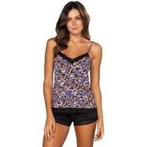Blusa Baby Dool Pijama Renda Trituê Floral Bic Top