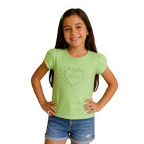 Blusa baby look coração verde boca grande Blusa baby look coração verde boca grande