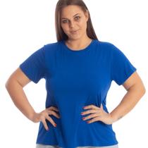 Blusa Baby Look Decote Redondo Visco Lycra Lisa Moda Básica Plus Size 3013A