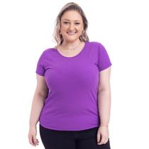 Blusa Baby Look Feminina Básica Ribana Canelada Moda Primavera Verão Plus Size 50422A
