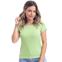 Blusa Baby Look Feminina Casual Ribana Canelada Moda Primavera Verão 50322A