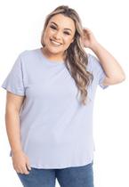 Blusa Baby Look Feminina Gola Redonda Plus Size T-shirt Lisa Básica 3013.C1