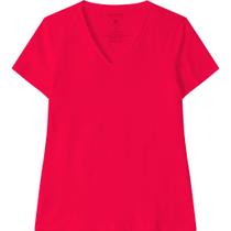 Blusa Baby Look Feminina Gola V Basicamente Ref. 90443