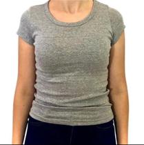 Blusa baby look feminina MESCLA 96 % algodão 4 % lycra.