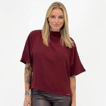 Blusa Bana Bana Ampla Manga Curta Gola Alta Feminina