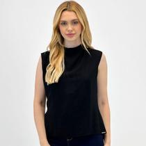 Blusa Bana Bana Regata Gola Alta em Tecido Feminina