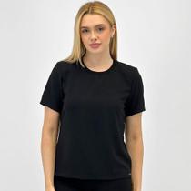 Blusa Bana Bana Tecido Manga Curta com Ombreira Feminina