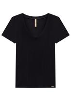 Blusa Básica Adulto Canelada Decote V - Lunender