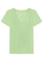 Blusa Básica Adulto Canelada Decote V - Lunender