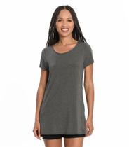 Blusa Básica Alongada Feminina Rovitex Cinza - Rovitex Básicos Blusa Básica Alongada Feminina Rovitex Cinza - Rovitex Básicos