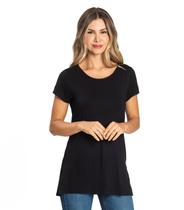 Blusa Básica Alongada Feminina Rovitex Preto