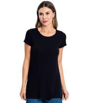 Blusa Básica Alongada Feminina Rovitex Preto