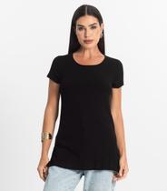 Blusa Básica Alongada Feminina Rovitex Preto Blusa Básica Alongada Feminina Rovitex Preto