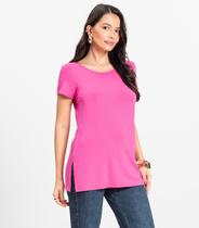 Blusa Básica Alongada Feminina Rovitex Rosa