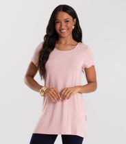 Blusa Básica Alongada Feminina Rovitex Rosa Blusa Básica Alongada Feminina Rovitex Rosa
