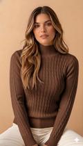 Blusa Básica cacharrel com tranças tricô modal