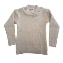 Blusa Básica Cacharrel de Tricô Bege Tricô Kids