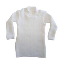 Blusa Básica Cacharrel de Tricô Branco Tricô Kids