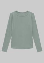 Blusa Básica Canelada Manga Longa Lunender 00388
