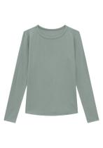 Blusa Básica Canelada Manga Longa Lunender 388
