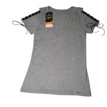 Blusa Básica Com Detalhe Ilhós Blusa Básica Com Detalhe Ilhós