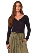 Blusa Básica Com Mangas Longas Justas Preta Yacamim B18 Liso